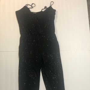 Black sequined jumpsuit